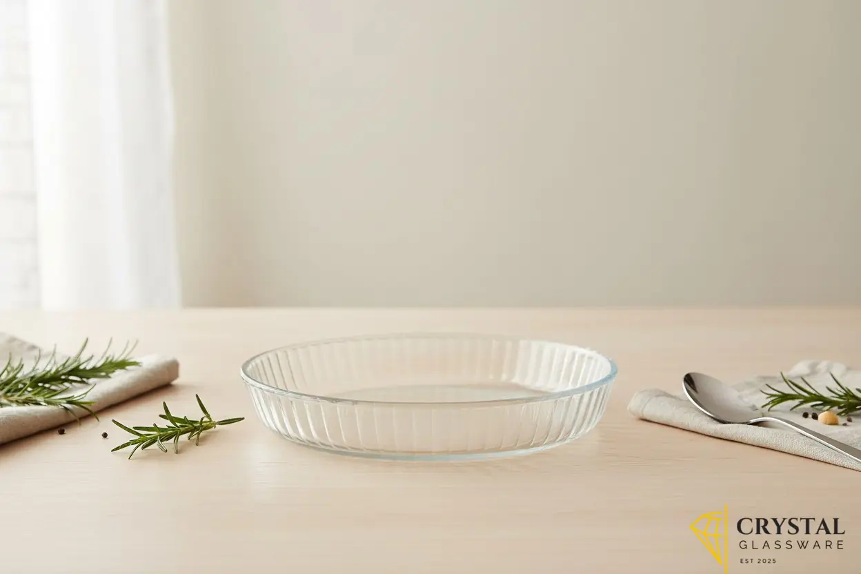 Delisoga round dish features a ribbed design